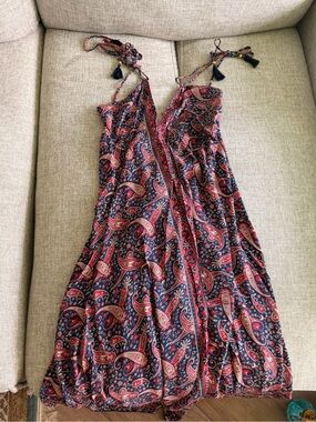 Rhea Printed Blue & Red Paisley Sundress size S-L